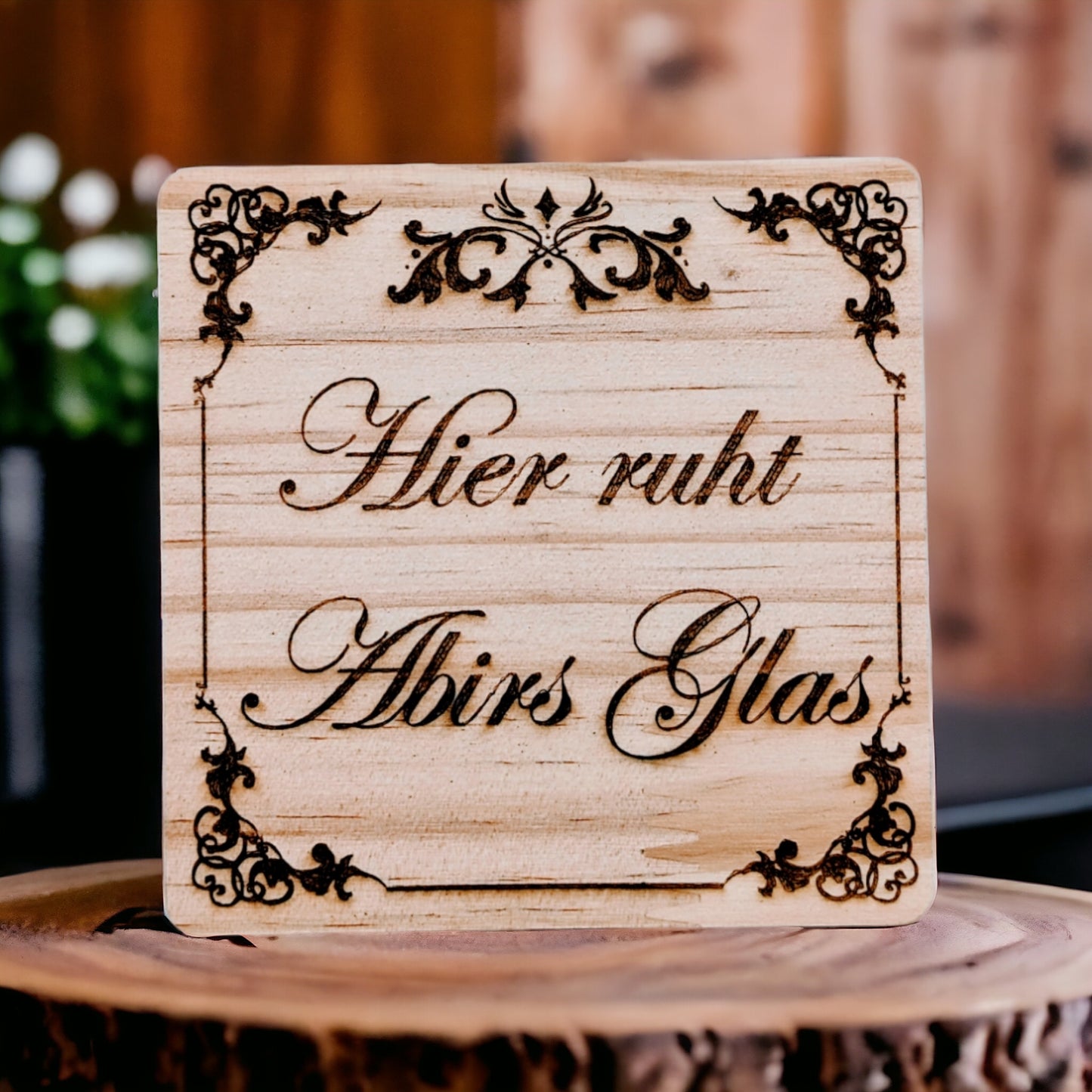 Personalisierte Bambus-Holzuntersetzer