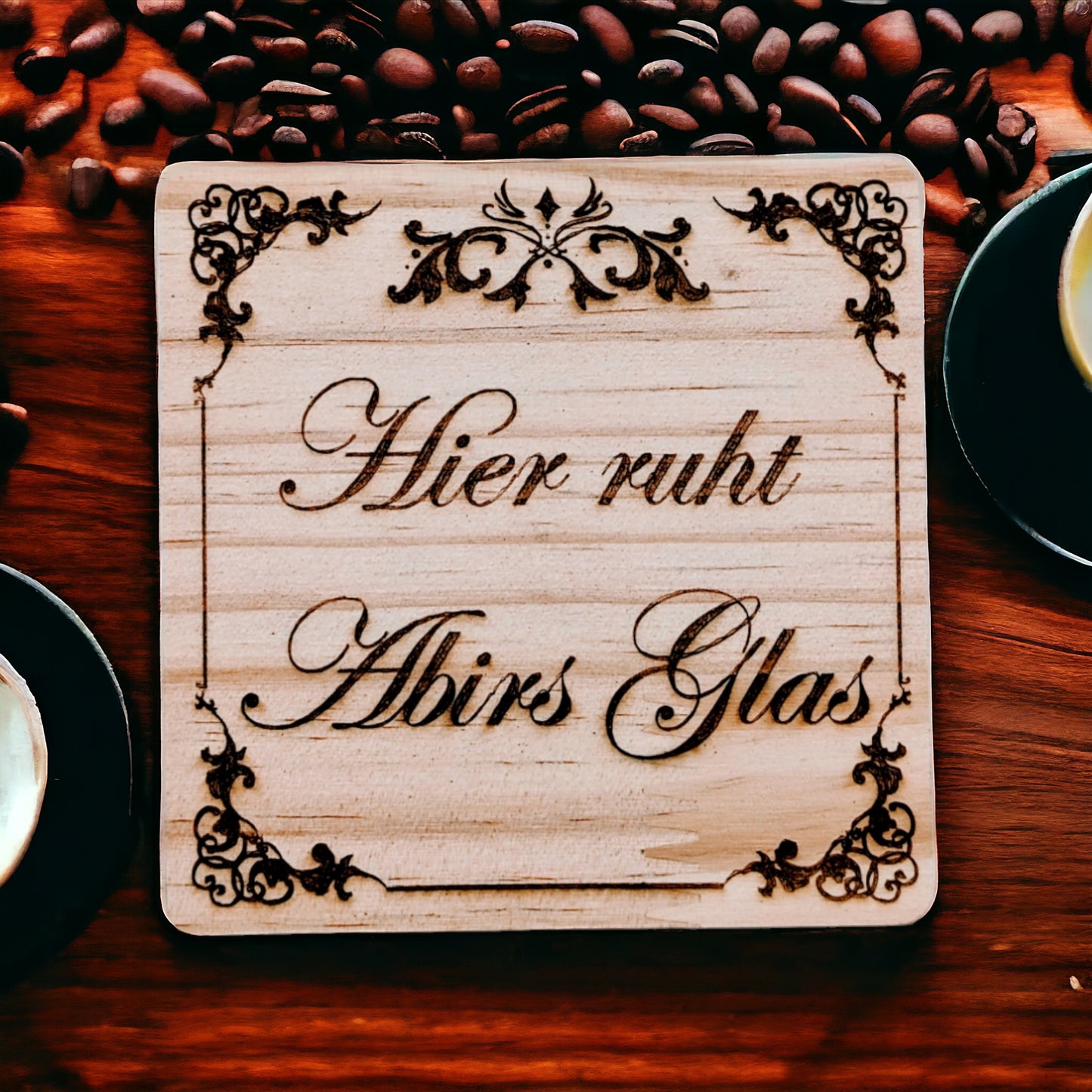 Personalisierte Bambus-Holzuntersetzer