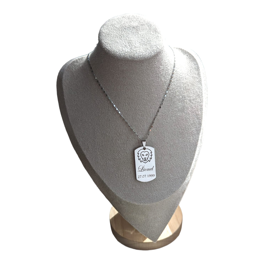 Elegante Kette in Gold und Silber mit Personalisierter Sternzeichen-Gravur
