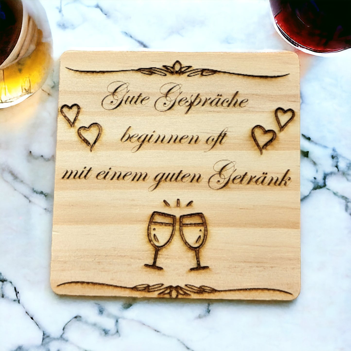Personalisierte Bambus-Holzuntersetzer