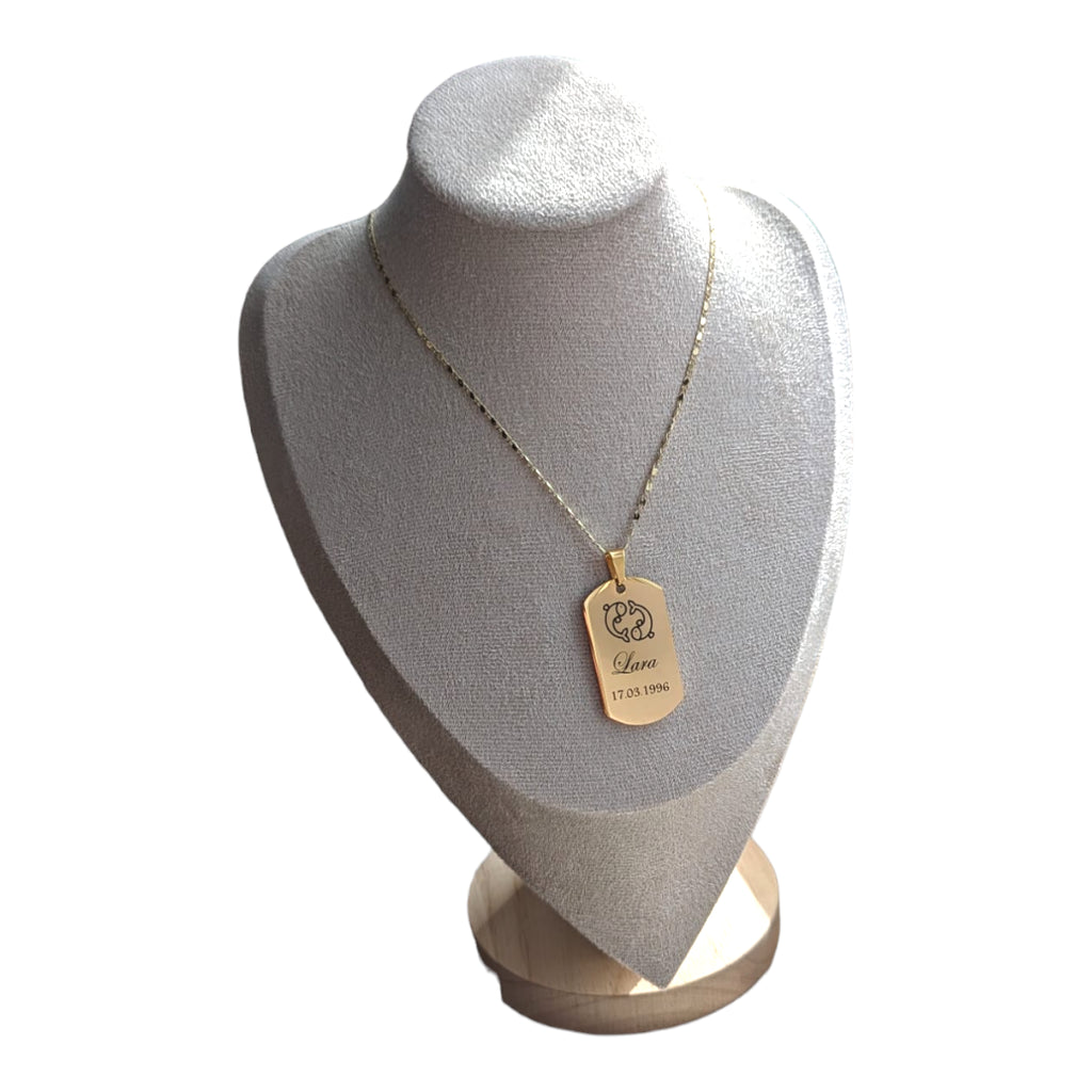 Elegante Kette in Gold und Silber mit Personalisierter Sternzeichen-Gravur