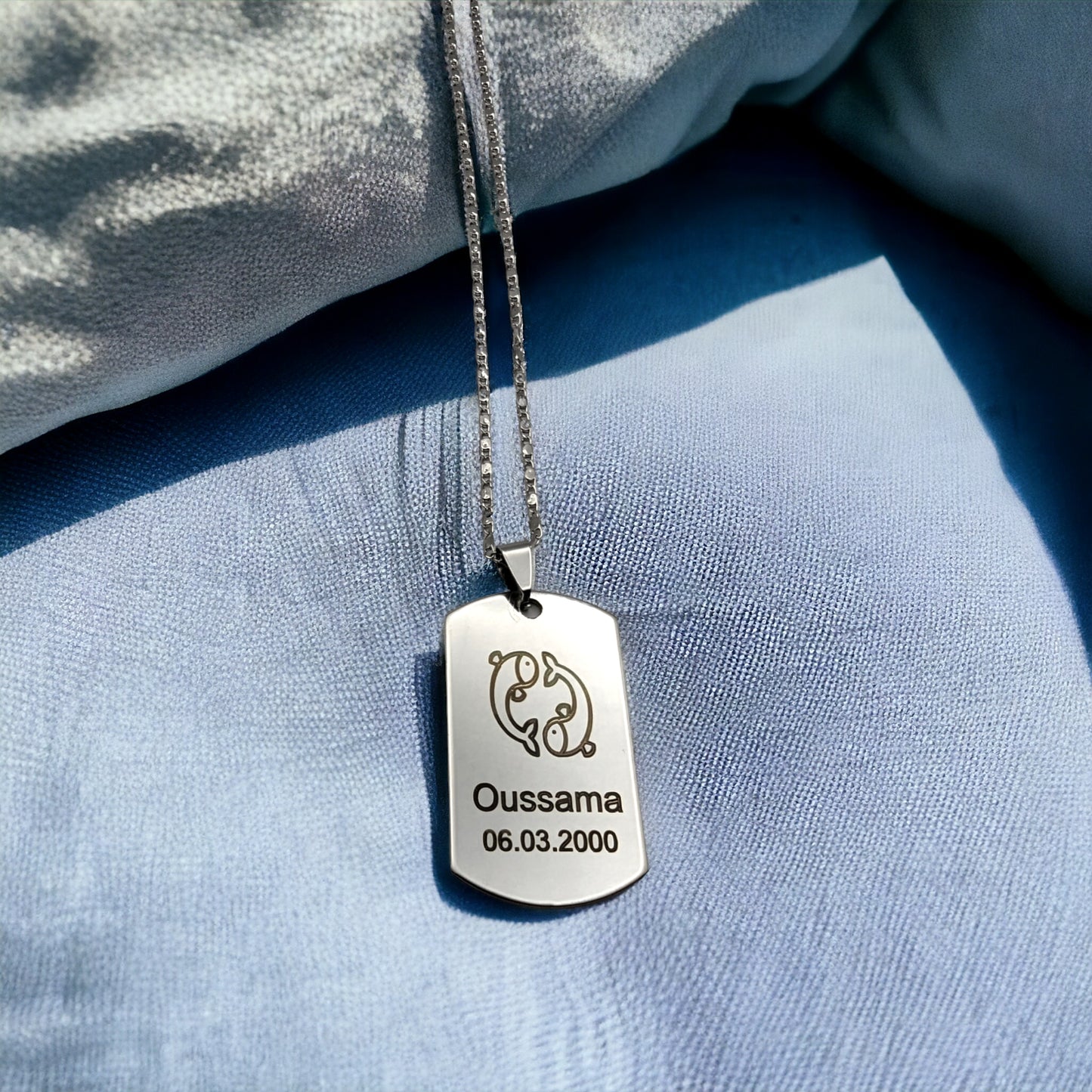 Elegante Kette in Gold und Silber mit Personalisierter Sternzeichen-Gravur