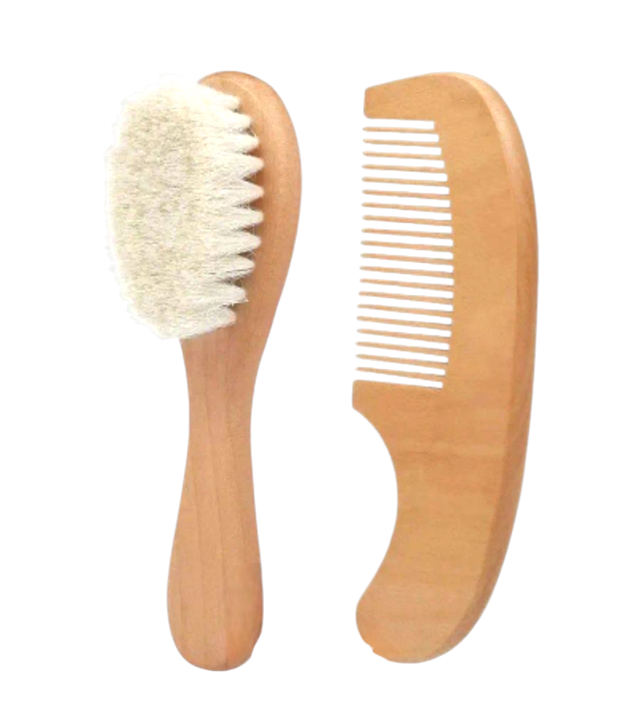 Personalisiertes Baby-Bürsten-Set aus Holz
